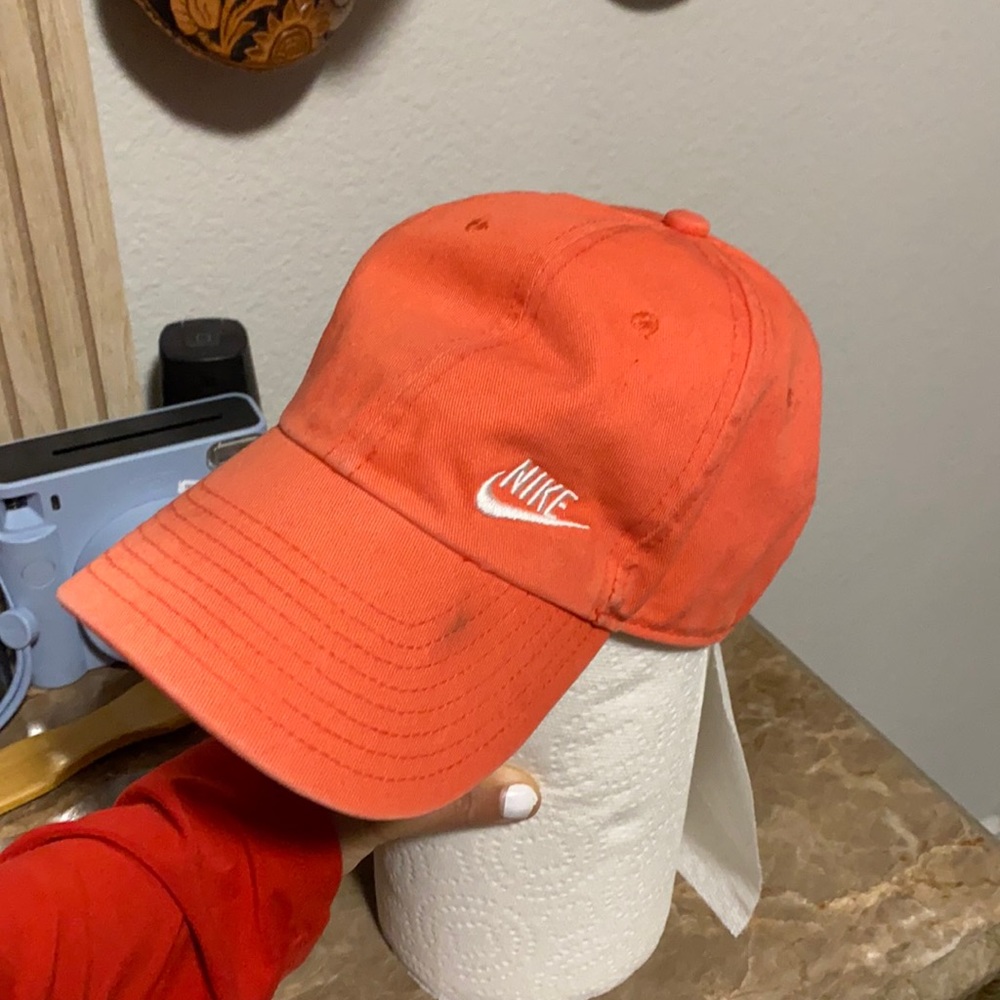 Hot salmon color Nike hat